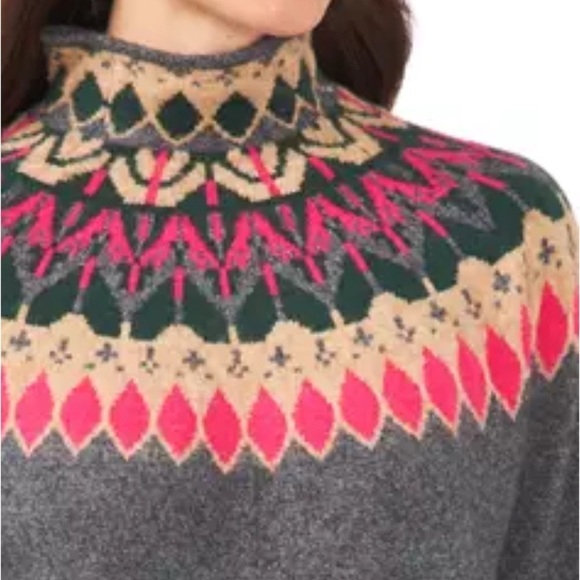 CECE Fairisle Trim Sweater - Picture 3 of 10